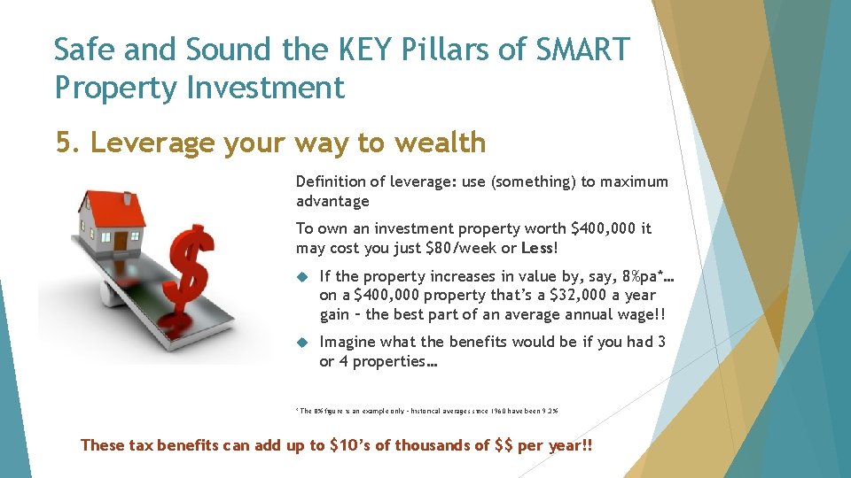 Safe and Sound the KEY Pillars of SMART Property Investment 5. Leverage your way Safe and Sound the KEY Pillars of SMART Property Investment 5. Leverage your way