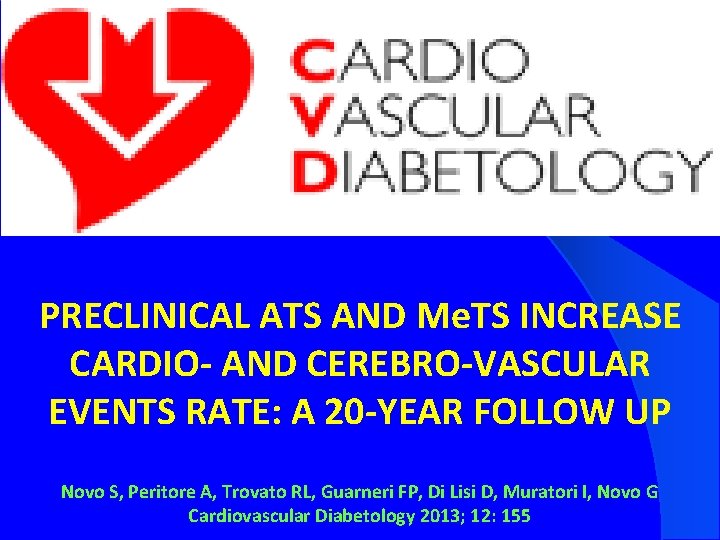 PRECLINICAL ATS AND Me. TS INCREASE CARDIO- AND CEREBRO-VASCULAR EVENTS RATE: A 20 -YEAR