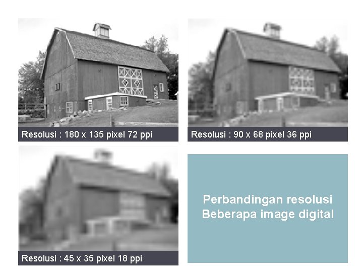 Resolusi : 180 x 135 pixel 72 ppi Resolusi : 90 x 68 pixel