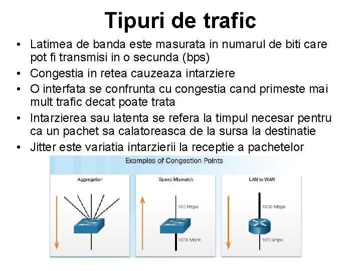 Tipuri de trafic • Latimea de banda este masurata in numarul de biti care