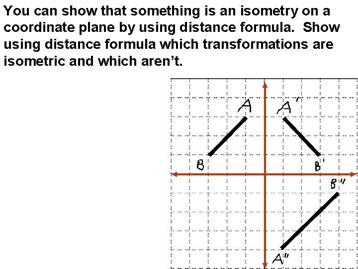 You can show that something is an isometry on a coordinate plane by using