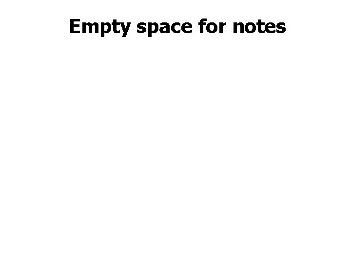 Empty space for notes Empty space for notes