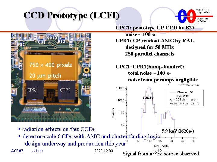 CCD Prototype (LCFI) CPC 1: prototype CP CCD by E 2 V noise ~ CCD Prototype (LCFI) CPC 1: prototype CP CCD by E 2 V noise ~