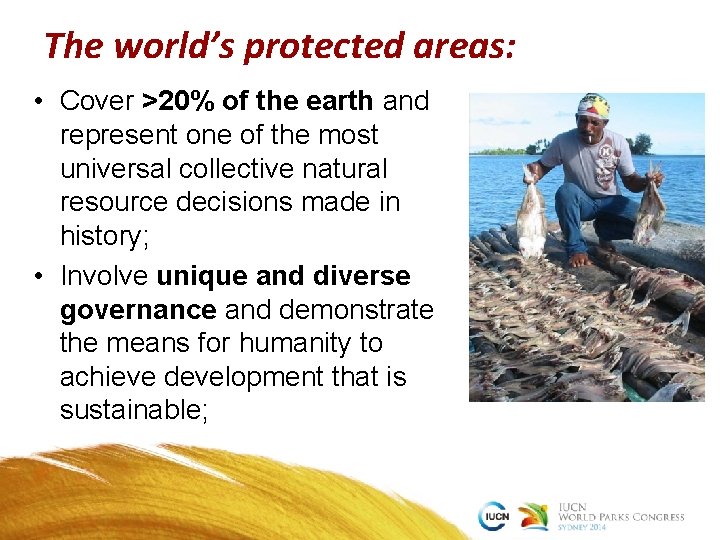 The world’s protected areas: • Cover >20% of the earth and represent one of The world’s protected areas: • Cover >20% of the earth and represent one of