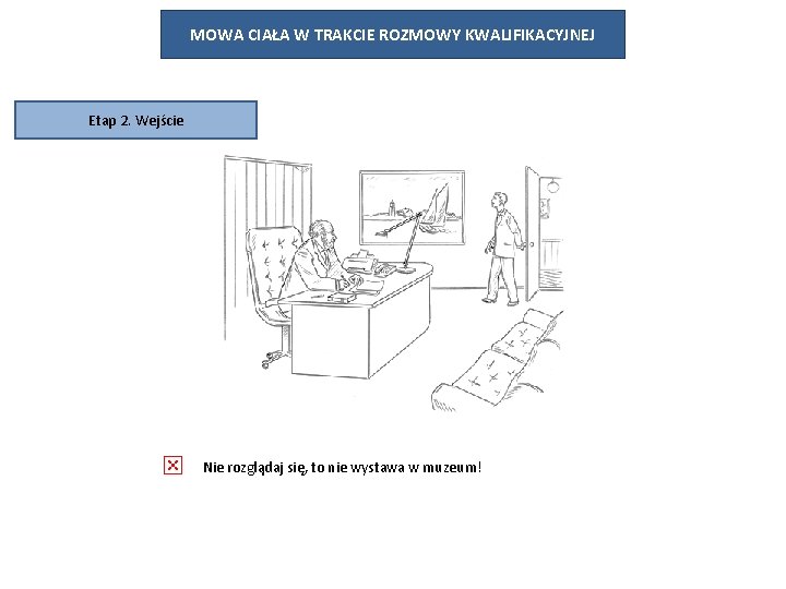 MOWA CIAŁA W TRAKCIE ROZMOWY KWALIFIKACYJNEJ Etap 2. Wejście Nie rozglądaj się, to nie