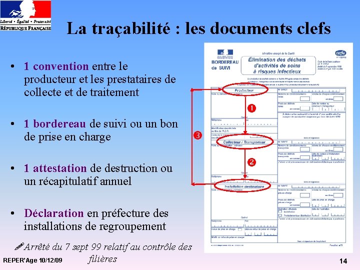 La traçabilité : les documents clefs • 1 convention entre le producteur et les