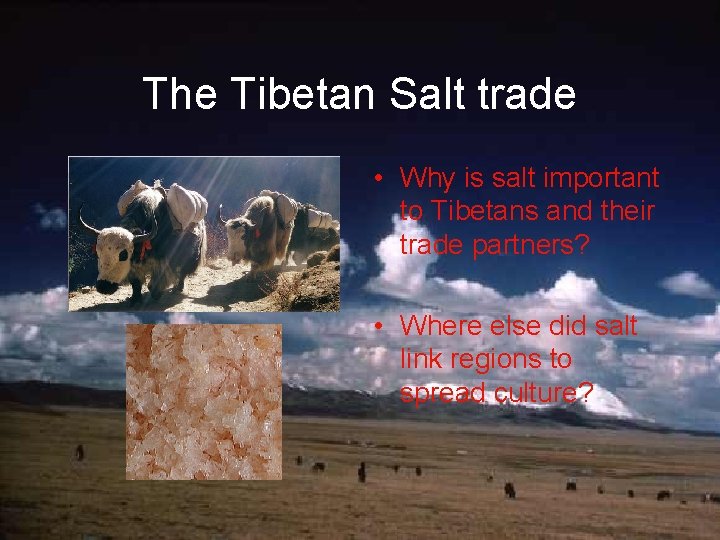 The Tibetan Salt trade • Why is salt important to Tibetans and their trade