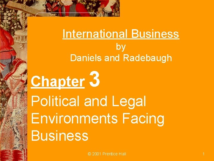 International Business by Daniels and Radebaugh Chapter 3 Political and Legal Environments Facing Business