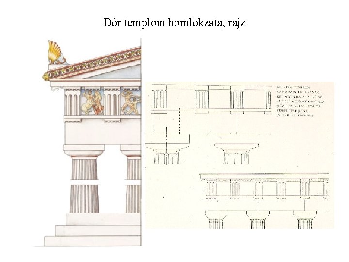 Dór templom homlokzata, rajz 