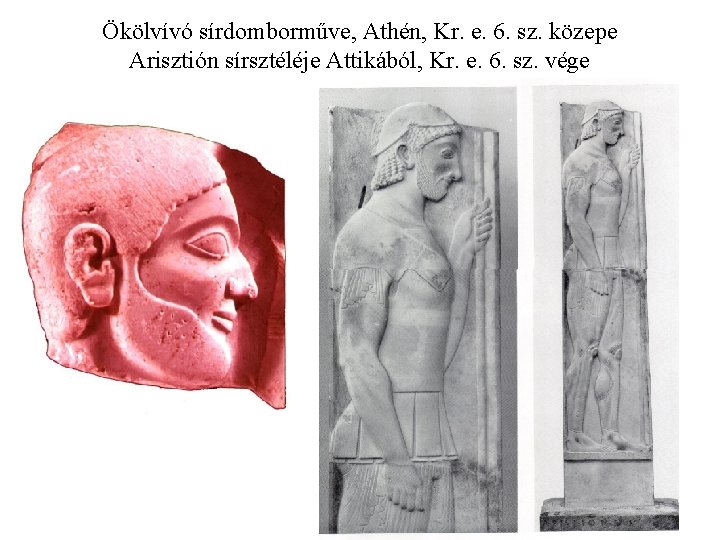 Ökölvívó sírdomborműve, Athén, Kr. e. 6. sz. közepe Arisztión sírsztéléje Attikából, Kr. e. 6.