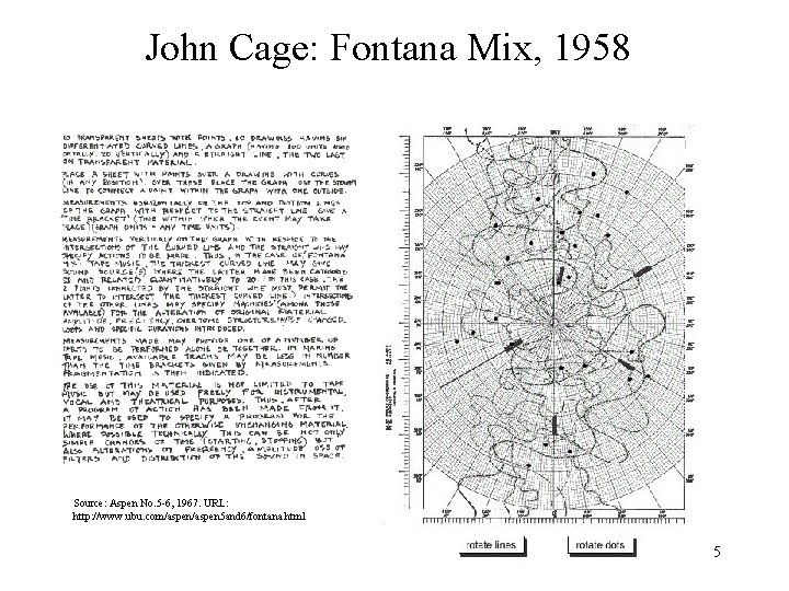 John Cage: Fontana Mix, 1958 Source: Aspen No. 5 -6, 1967. URL: http: //www. John Cage: Fontana Mix, 1958 Source: Aspen No. 5 -6, 1967. URL: http: //www.