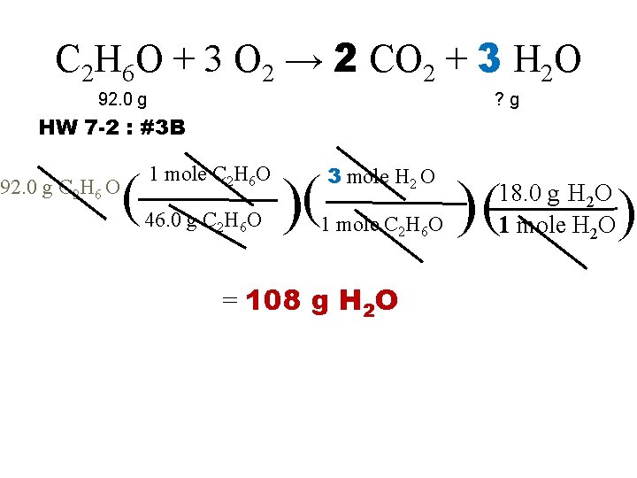 C 2 H 6 O + 3 O 2 → 2 CO 2 +