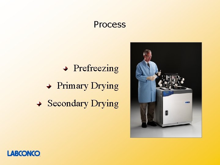 Process Prefreezing Primary Drying Secondary Drying 