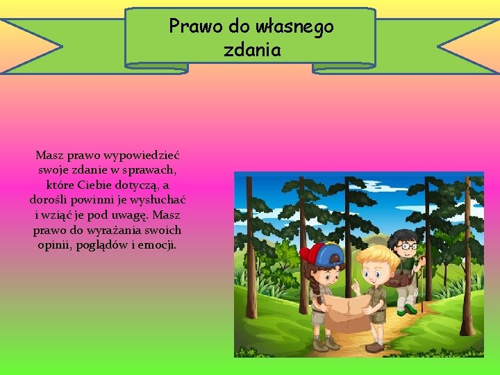 Prawo do własnego zdania Masz prawo wypowiedzieć swoje zdanie w sprawach, które Ciebie dotyczą,