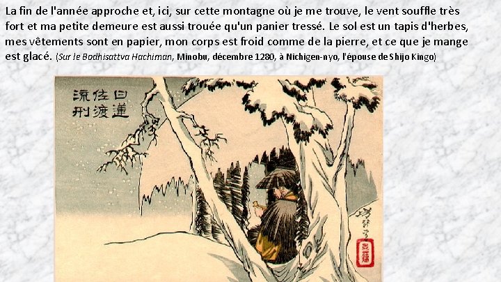 La fin de l'année approche et, ici, sur cette montagne où je me trouve,