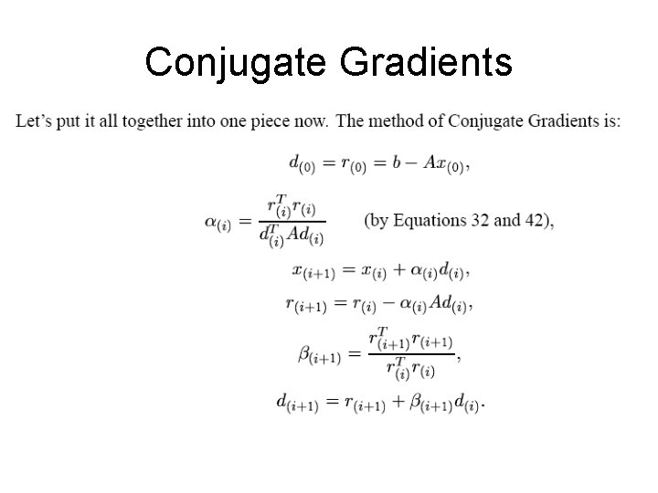 Conjugate Gradients 