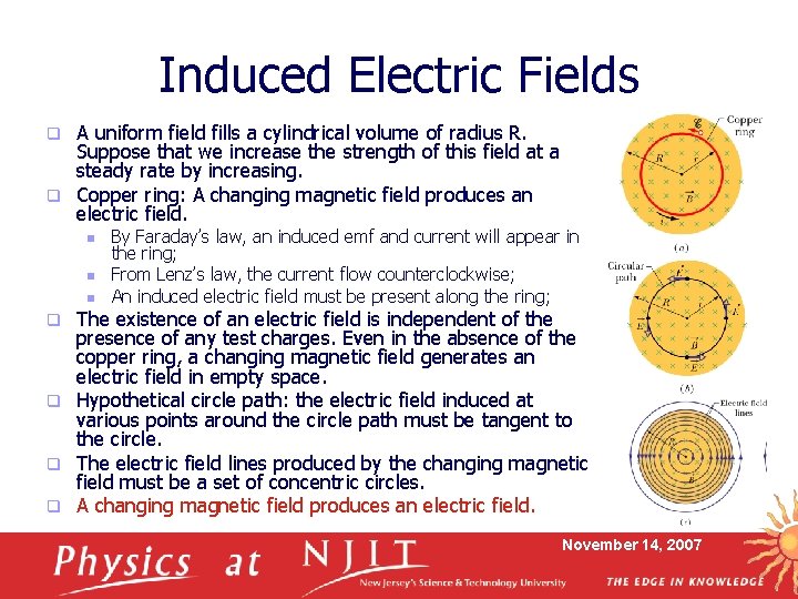 Induced Electric Fields A uniform field fills a cylindrical volume of radius R. Suppose