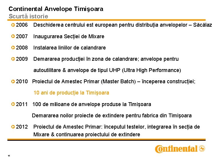Continental Anvelope Timişoara Scurtă istorie 2006 Deschiderea centrului est european pentru distribuţia anvelopelor – Continental Anvelope Timişoara Scurtă istorie 2006 Deschiderea centrului est european pentru distribuţia anvelopelor –