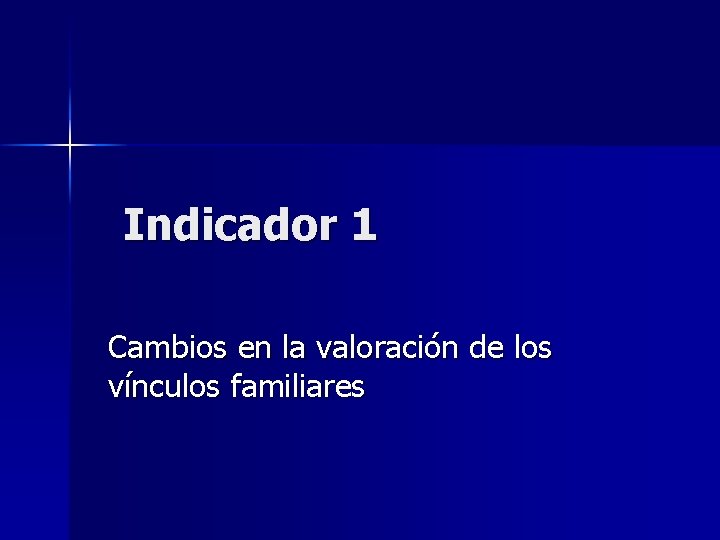 Indicador 1 Cambios en la valoración de los vínculos familiares 