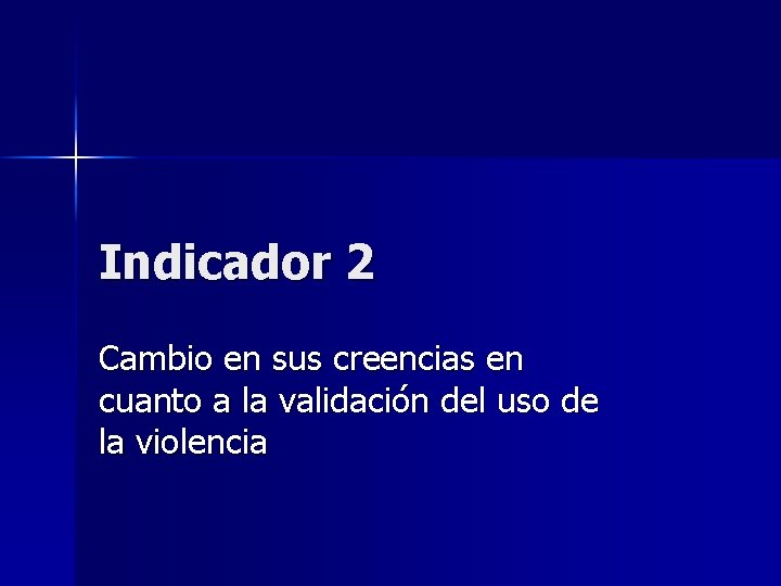 Indicador 2 Cambio en sus creencias en cuanto a la validación del uso de