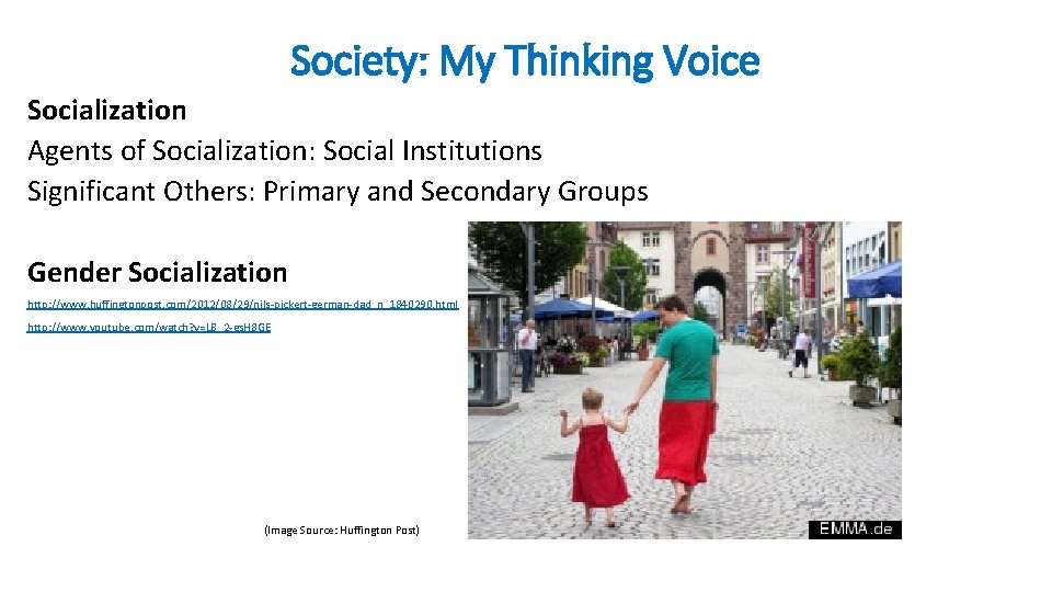 Society: My Thinking Voice Socialization Agents of Socialization: Social Institutions Significant Others: Primary and