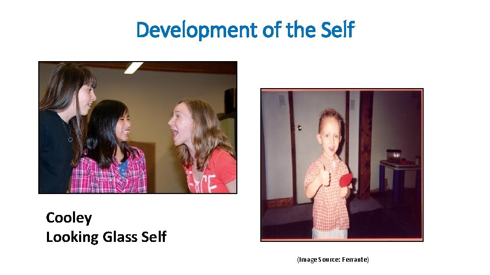 Development of the Self Cooley Looking Glass Self (Image Source: Ferrante) 