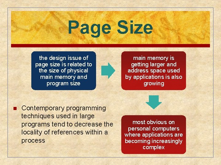 Page Size the design issue of page size is related to the size of