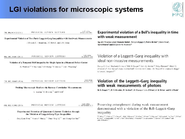 LGI violations for microscopic systems 