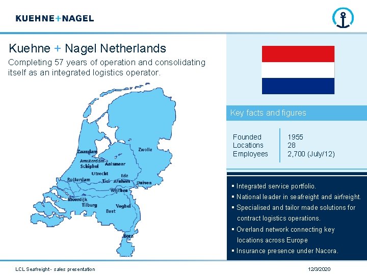 Kuehne + Nagel Netherlands Completing 57 years of operation and consolidating itself as an