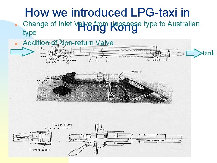 n n How we introduced LPG-taxi in Change of Inlet Valve from Japanese type