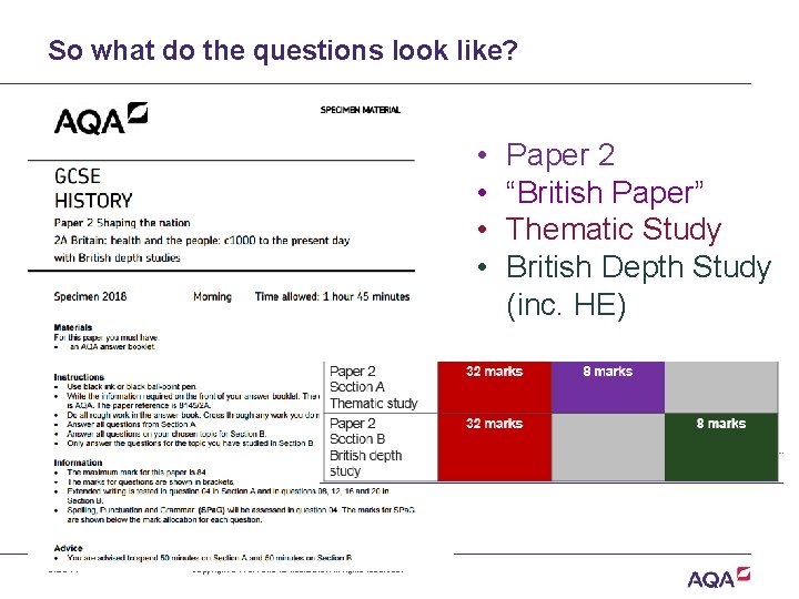 So what do the questions look like? • • Slide 11 Copyright © AQA