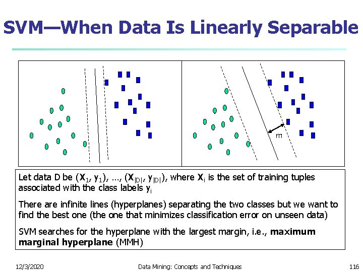 SVM—When Data Is Linearly Separable m Let data D be (X 1, y 1),