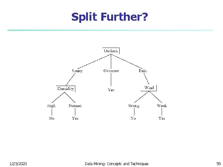 Split Further? 12/3/2020 Data Mining: Concepts and Techniques 59 