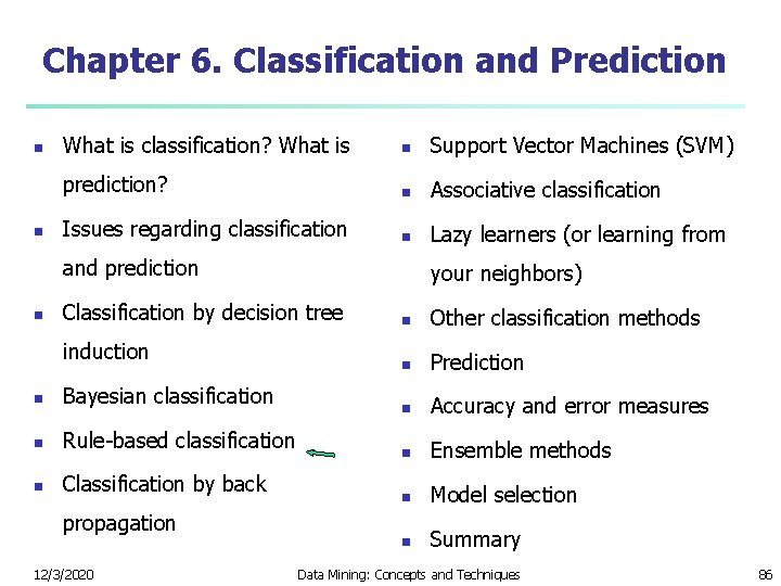 Chapter 6. Classification and Prediction n n What is classification? What is n Support