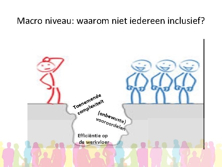 Macro niveau: waarom niet iedereen inclusief? nde e em iteit n e To plex