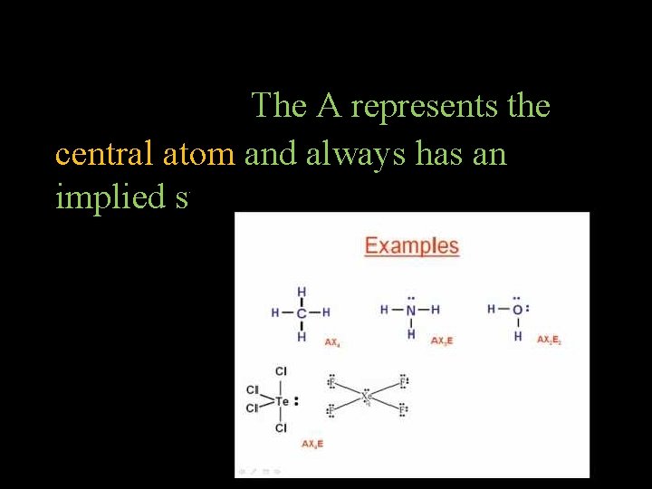 The A represents the central atom and always has an implied subscript one. 