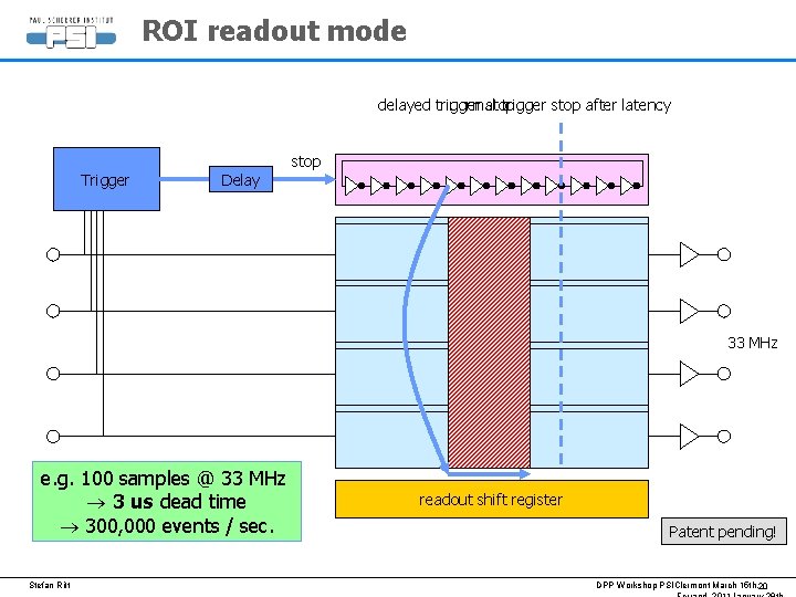 ROI readout mode delayed trigger stop normal trigger stop after latency Trigger Delay stop