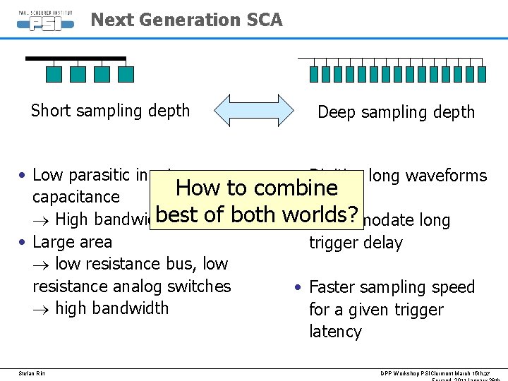 Next Generation SCA Short sampling depth Deep sampling depth • Low parasitic input •