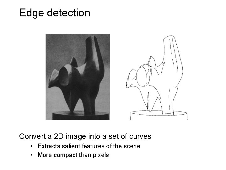 Edge detection Convert a 2 D image into a set of curves • Extracts