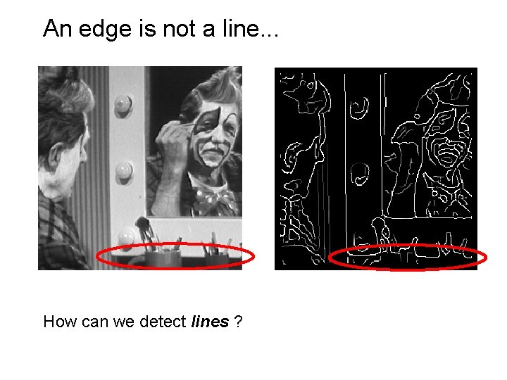 An edge is not a line. . . How can we detect lines ?