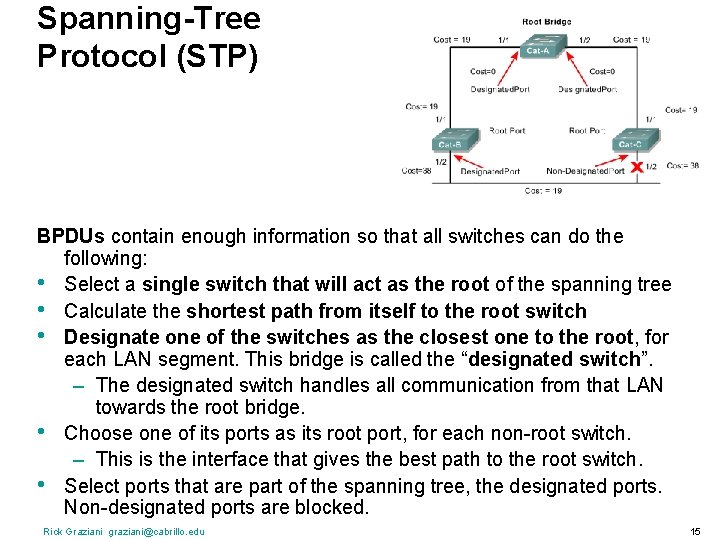 Spanning-Tree Protocol (STP) BPDUs contain enough information so that all switches can do the