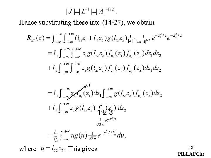 Hence substituting these into (14 -27), we obtain where This gives 18 PILLAI/Cha 