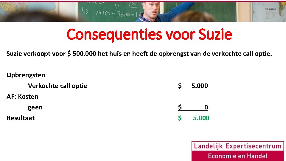 Consequenties voor Suzie verkoopt voor $ 500. 000 het huis en heeft de opbrengst