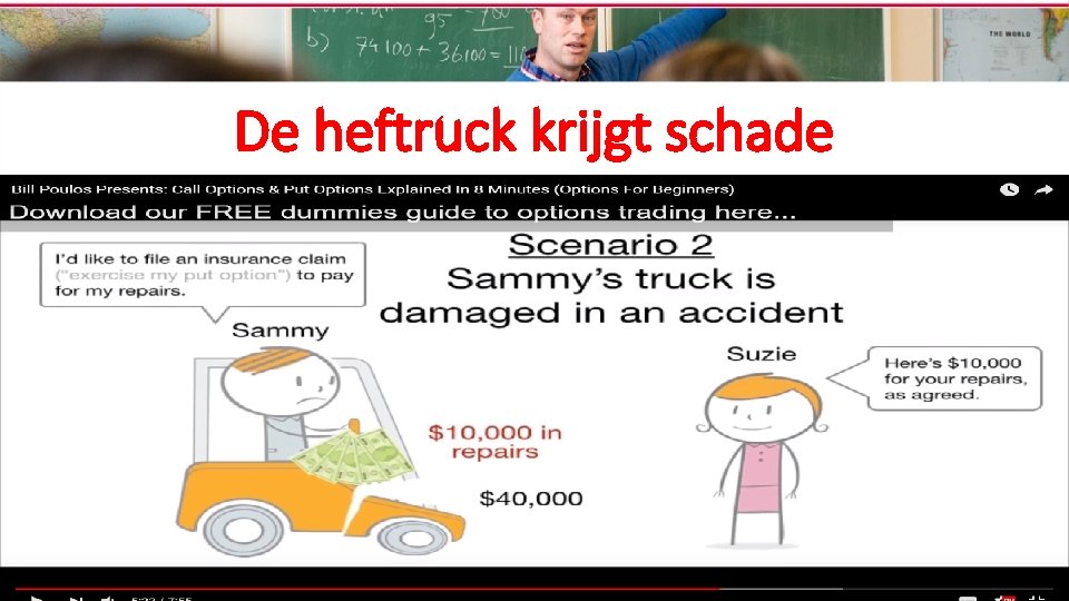 De heftruck krijgt schade x 