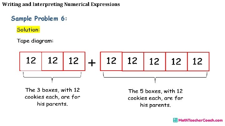 Writing and Interpreting Numerical Expressions Sample Problem 6: 