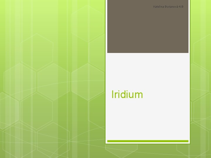 Kateřina Burianová 4. B Iridium 