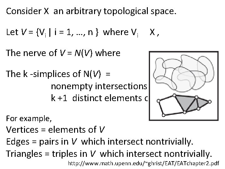 Consider X an arbitrary topological space. Let V = {Vi | i = 1,