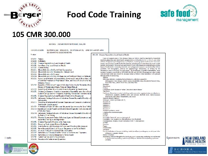 Food Code Training 105 CMR 300. 000 