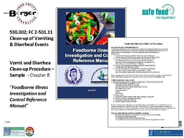 Food Code Training 590. 002; FC 2‐ 501. 11 Clean‐up of Vomiting & Diarrheal