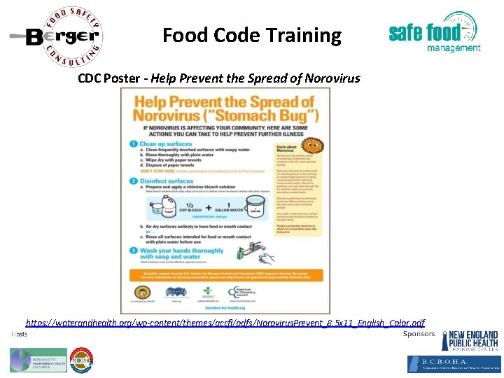 Food Code Training CDC Poster ‐ Help Prevent the Spread of Norovirus https: //waterandhealth.